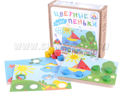 Набор деревянный "Цветные пеньки" (остатки)