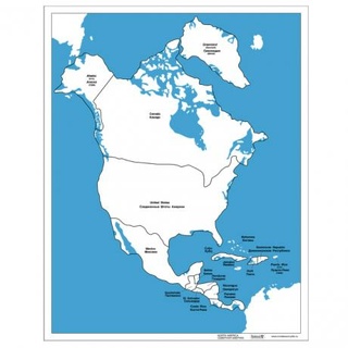 Контурная карта Северной Америки - государства