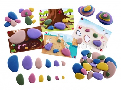 Радужные камешки "Художественные цвета" (72 шт.) Набор с карточками